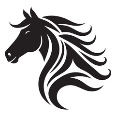 create simple black Horse Silhouette Vector with white background