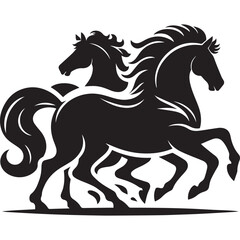 create simple black Horse Silhouette Vector with white background
