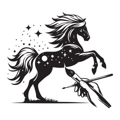 create simple black Horse Silhouette Vector with white background