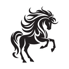 create simple black Horse Silhouette Vector with white background