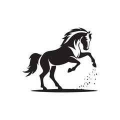 create simple black Horse Silhouette Vector with white background	
