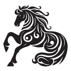 create simple black Horse Silhouette Vector with white background	
