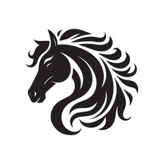 create simple black Horse Silhouette Vector with white background	
