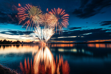 fireworks over the river