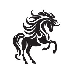 create simple black Horse Silhouette Vector with white background	
