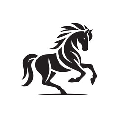 create simple black Horse Silhouette Vector with white background	

