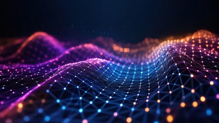 Obraz premium Dynamic network visualization of data flow.