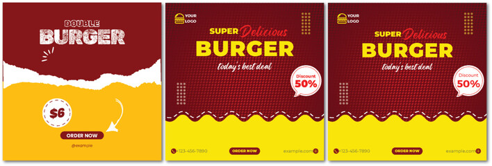 Irresistible burger promotion template for digital advertising campaigns