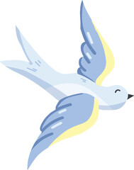 A charming blue bird in flight