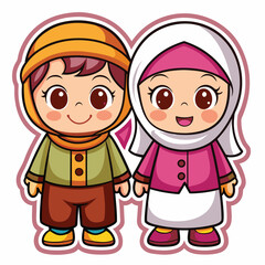 Cartoon Muslim Children