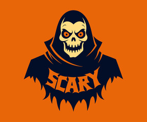 halloween background with skull