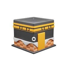 Kaaba 3D Icon, Ramadan Kareem Islamic element icon concept. 3D illustration, religious illustration