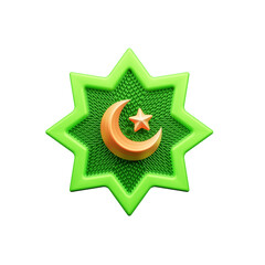 Halal 3D Icon, Ramadan Kareem Islamic element icon concept. 3D illustration, religious illustration