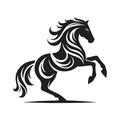create simple black Horse Silhouette Vector with white background	
