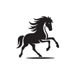 create simple black Horse Silhouette Vector with white background	
