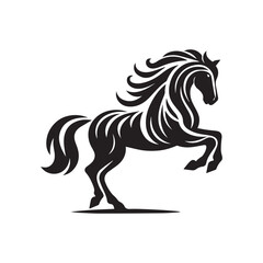 create simple black Horse Silhouette Vector with white background	
