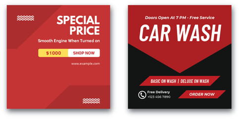 Car Wash Service Promotion with Special Pricing and Free Delivery Offer
