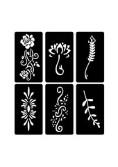 Glitter Tattoo Stencil, 6 Sticker sheet SVGs, Cut your own stencils, Files, Glitter Tattoo Designs, Face Painting Stencils, SVG Stencils.