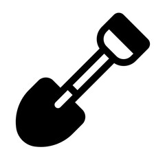 Shovel Glyph Icon. Single icon, glyph vector icon