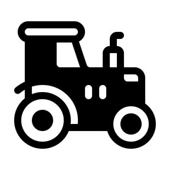 Tractor Glyph Icon. Single icon, glyph vector icon