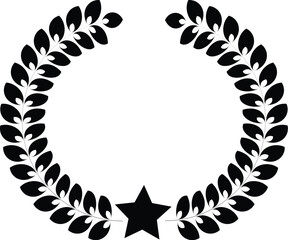 black and white laurel wreath