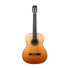 Obraz premium Classical acoustic guitar centered on white background
