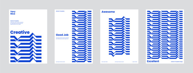 Postmodern vector illustrations with pattern background and set of abstract posters symbols, aesthetics style mosaic, useful for figures backgrounds texture, brochure concept and brand identity