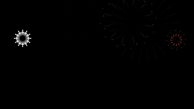 Animation of fireworks simple  element asset visual