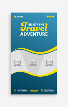 Travelling Template for Instagram posts and stories, holiday package trip and travel advertisement.
