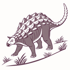  Ankylosaurus – Stylized Flat Vector Character