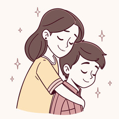 Back Hug with Smiling Eyes Closed