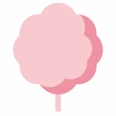 Pink cotton candy vector on white background.