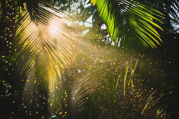 palm tree in the night