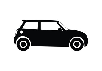 Car silhouette on a white background. Vehicle icons set view from the side, front, back, and top. premium Car Icons with white background 