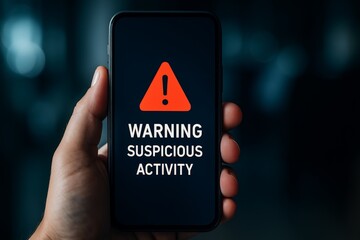 Mobile Security Alert Showing Warning Message On Smartphone Screen, Generated AI
