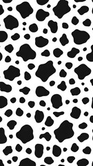 Fototapeta premium Seamless Dalmatian Dog Spot Pattern Black and White Spots on White Background