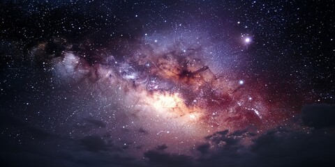 Vast expanse of space filled with nebulae and stars