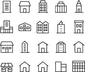 Urban Building Icon Pack | Cityscape, Architecture & Minimal Skyline Line Vector