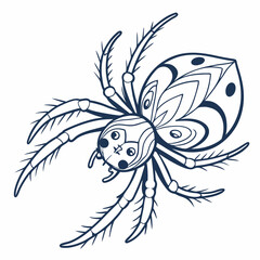  Peacock Spider with Tail Fan – Minimalist Line Art