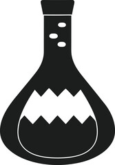 Eerie Halloween Potion Flask Vector - Black Bottle Icon