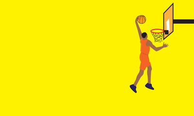 slamdunk style basketball player vector illustration. good for sport graphic resources.