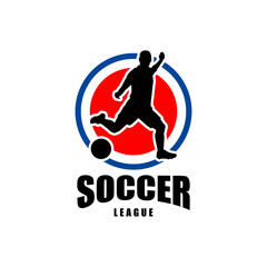 vector soccer league bagde logo design
