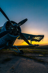 Abandoned aircraft field wirn AN-2 on it