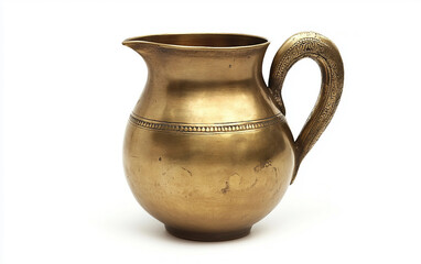 Sacred Brass Vessel for Sikh Ceremonies Isolated on white background.