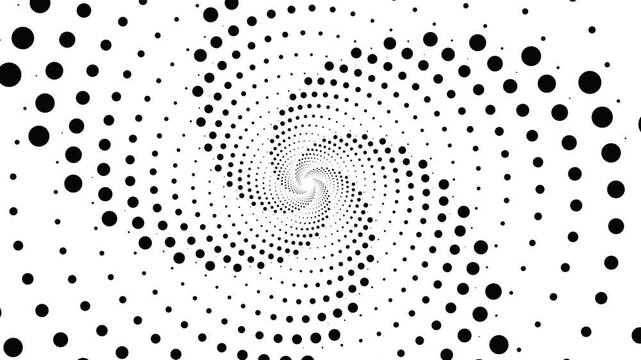 4K Footage pattern halftone illustration cot geometric seamless technology background corporate abstract background of looping animated circle