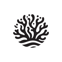 coral vector silhouette clip art illustration