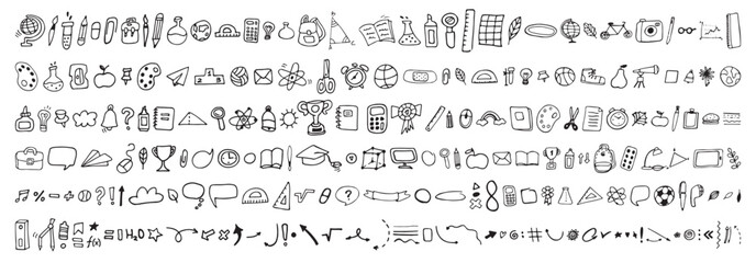 Back to school vector set of bright elements. Educational clipart. School supplies. Cute flat style classroom objects. Ready for school stuff. Back to school. Vector illustration