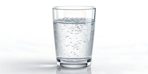 3D  glass with white background 