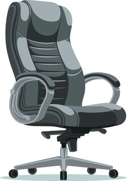 gray office chair isolated on white clip art preview