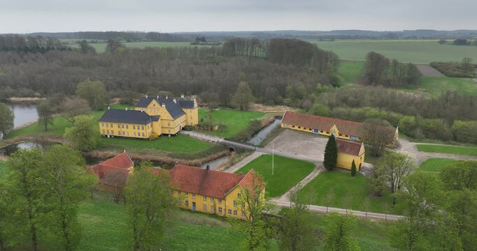 Lykkesholm Slot, castle in Denmark, historic building, monument.